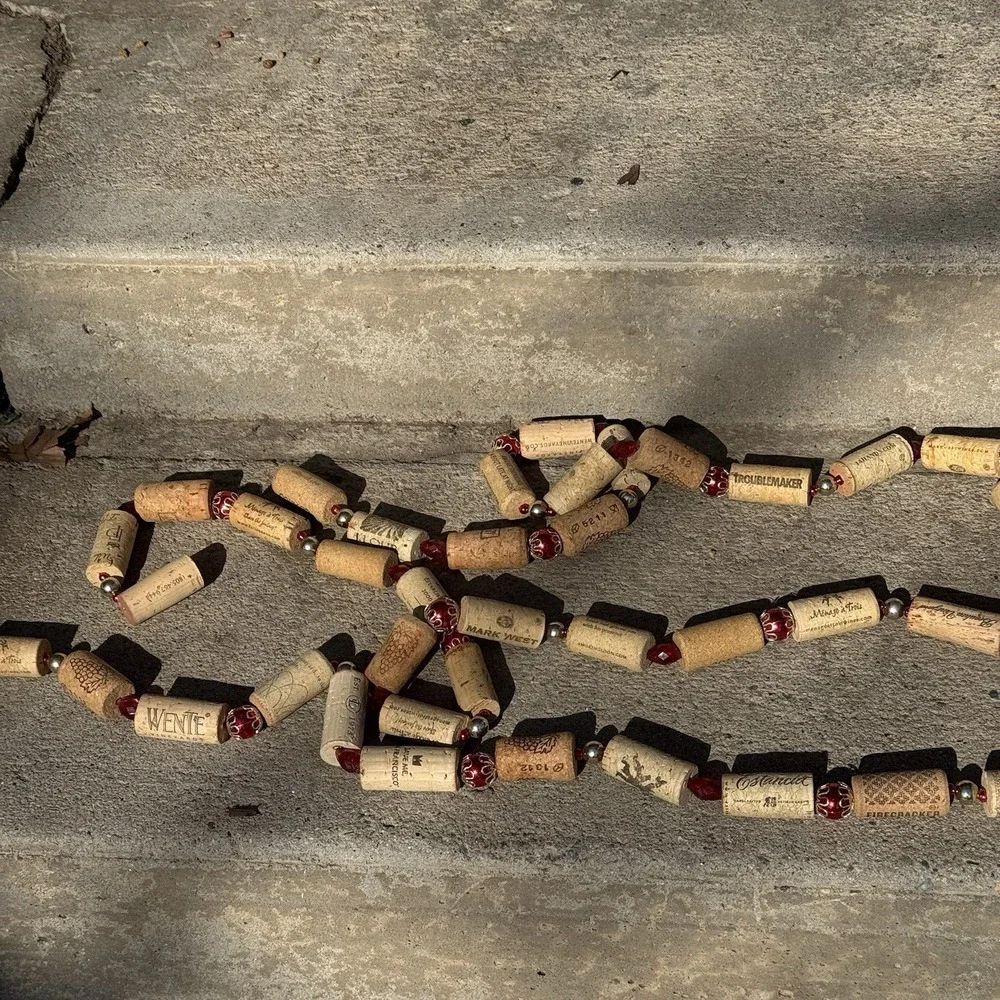 Set Of 3 Cork Garland Recycled Christmas Decor 5ft & 7 ft